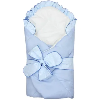 TupTam Unisex Baby Einschlagdecke mit Schleife, Farbe: Blau, Größe: 70 x 70 cm