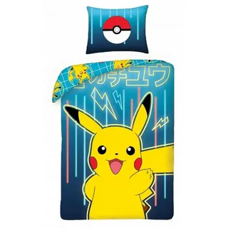 Halantex Pokemon Picachu Gelb/Blau 140 x 200 cm + 70 x 90 cm