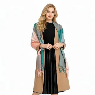 Good Nite Schal Damen Herren Winter Herbst Schals & TüCher Für Kuschelig Flauschig Festlich Großer Karo Warm Weich Scarf Nüchtern und Stilvoll(Grüner,200x60cm)