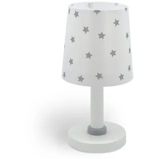 Dalber Kinder Tischlampe Nachttischlampe kinderzimmer Star Light Sterne Weiß Grau 82211B, E14