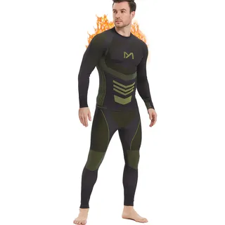 MEETYOO Thermounterwäsche Set Herren, Innenfleece Lange Funktionsunterwäsche Atmungsaktiv Winter Skiunterwäsche Sport Kompressionsanzug für Workout Skifahren Laufen Radsport Wandern
