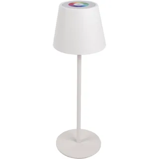 Velamp Josephine wiederaufladbare LED-Tischleuchte IP44 – 200 Lumen, Touch-Dimmer, weißes und RGB-Licht, 10 Stunden Akkulaufzeit, weiße Farbe