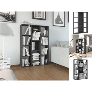 vidaXL Raumteiler/Bücherregal Grau 100x24x140 cm Holzwerkstoff