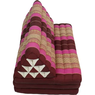 Fine Asianliving Thai Cushion Three-fold 80x190cm Triangle Cushion XXXL 8 Roll Seat Thai Kissen Meditation Matte Matratze Kapok 301-N15