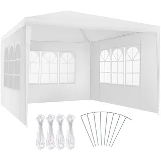 Tectake Pavillon Barinas 3 x 3 m inkl. 3 Seitenteile Weiß