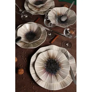 Elegant 24-Piece Dinner Set, 100% Porcelain | Includes Service Plates, Bowls, Dessert Plates | Dishwasher & Microwave Safe | Perfect for Any Occasion