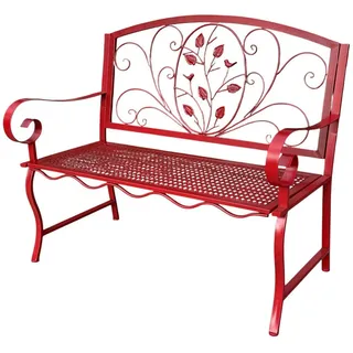 DanDiBo Gartenbank Rossa Wetterfest 2 Sitzer Metall Rot 110 cm Eisen , 58x100x110 cm , Gartenmöbel, Gartenbänke