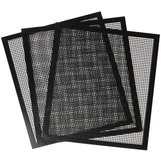 ECOOPTS BBQ Grillmatte-Set 3 STK Antihaft-Grillgitter Wiederverwendbar Hitzebeständig BBQ Teflon Grillmatten zum Grillen von Fleisch, Gemüse, Kochen, Backen - 30x33cm (3STK)