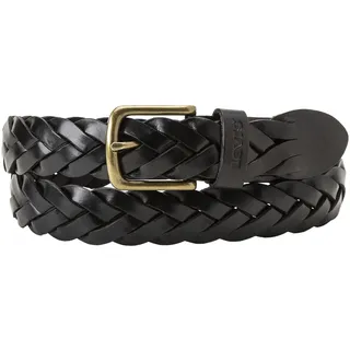 Ledergürtel LEVI'S "LEATHER BRAID", Damen, Gr. 95, schwarz, Rindsleder, Flechtoptik, Gürtel Ledergürtel, Unisex