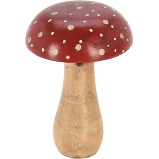 Deko-Pilz 9x15 cm Mangoholz Holzdeko Herbstdeko Tischdeko Dekofigur Pilzfigur