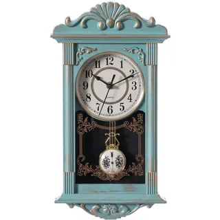 clockswise Vintage Großvater 0,00 cm Pendeluhr blau/gold