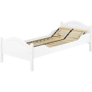 Einzelbett weiß 90x200 Futonbett Bettrahmen Singlebett Zubehör wählbar V-60.30-09WFederholzrahmen inkl. - Weiß