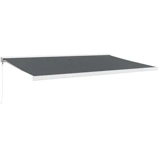 Markise Einziehbar Anthrazit 5x3 m Stoff und Aluminium - Grau