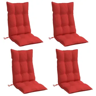 vidaXL Hochlehner-Auflagen 4 STK. Rot Oxford-Gewebe