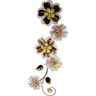 Flair Flower Wanddeko Metall Wandskulptur Blumen Blätter Metallbild Wandbild Wandschmuck Blume Bild 3D Skulptur Einzigartig Deko Terrassendeko Wandrelief Abstrakt Extravagant Geschenk Designer Wandobjekt Blüten