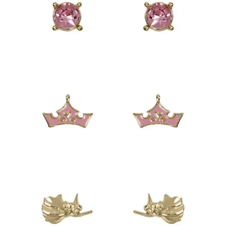 Disney Princess Sleeping Beauty Pink & Gold Trio Earring Set SH00703YRPL