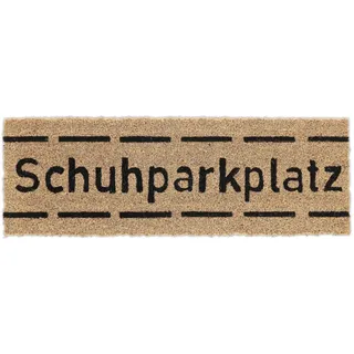 Relaxdays Fußmatte Kokos, Schuhparkplatz, 75x25 cm, schmaler Türvorleger, innen & außen, rutschfest, wetterfest, Natur