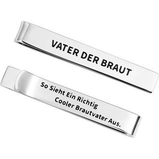 Geschenke für den Vater der Braut: Krawattenklammer, Hochzeit-Krawattenklammer-Set, Edelstahl-Krawattenstange, Hochzeit, Party, Tag, Geschenk für Vater und Mann