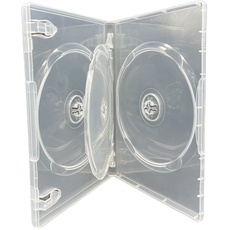 1 x CD-/DVD-Hüllen für 3 CDs/DVDs/Blu Ray, 14 mm, transparent