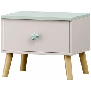 [en.casa] Nachtschrank Sandnes 38 x 31 x 19 cm Grün/Weiß