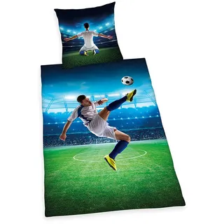 Herding Young Collection Fußball Wendemotiv Grün 135 x 200 cm + 80 x 80 cm