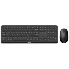 Philips 4000 series SPT6407B - keyboard and mouse set - QWERTY - Tastatur & Maus Set - Schwarz