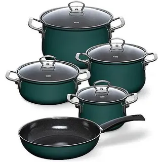 RIESS Nouvelle Emaille Topf-Set 5-tlg. 16 cm + 20 cm + 1,5 l + 3,5 l + 6,0 l