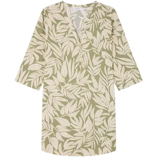 Women'secret Damen Langärmeliges Sommer Nachthemd, Green Print, S