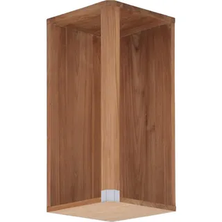 Eck-Hängeschrank Teak + Edelstahl Rivera Massivholz Wetterfest A-Ware - Braun
