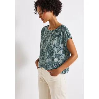 STREET ONE Blusentop mit grafischem Muster und elastischem Saum