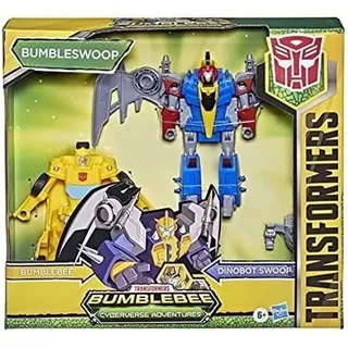 Transformers Bumblebee Cyberverse Adventures Spielzeug Dino Combiners Bumbleswoop 2er-Pack Figuren, ab 6 Jahren, 11 cm groß, F2733, Gelb