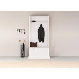 Home affaire Kompaktgarderobe »Liotta« Mit einer Klappe und 4 Kleiderhacken, weiß