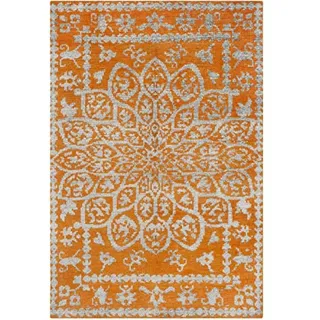 SAFAVIEH Traditionell Teppich für Wohnzimmer, Esszimmer, Schlafzimmer - Stonewash Collection, Kurzer Flor, Kupfer, 152 X 244 cm