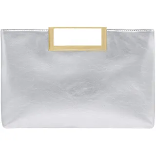 Milisente Damen Clutch Handtasche Schultertasche Elegant Abendtasche mit Handle Crossbodytasche Für Hochzeit (Silber)