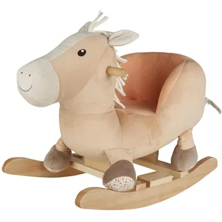 Sterntaler Schaukeltier Pferd Sunny - Schaukeltier aus samtig weichen Materialien - Schaukelpferd für Kinder mit Mähne und Schweif - Spielzeug Wippe für Baby und Kinder, lichtbeige