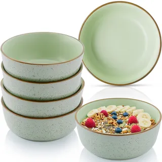 Sänger Schalen SET RIO Minze - 6 teilig aus Steingut , Grün , 6-teilig , Rund , kratzfest , Geschirr, Schalen & Schüsseln, Müslischalen