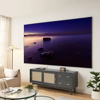 [en.casa] Leinwand Beamer Väkhoga 120 Zoll 266 x 149 cm Projektionsleinwand 16:9 Full HD 4K 8K HDR Projektor Leinwand Wandmontage für Heimkino Büro Gaming
