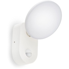 HUBER LED Wandlampe mit Bewegungsmelder 140° 15W, 1100lm I IP65 geschützte LED Außenleuchte mit Bewegungssensor I Wandleuchte innen, weiß
