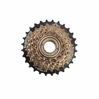 Shimano Unisex – Erwachsene MF-TZ510 7-Fach Schraubkranz, 14-16-18-20-22-24-28 Zähne, Braun/Schwarz