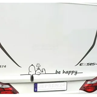 Aufkleber Snoopy schlafend + Woodstock be happy - 100x30cm S156a oder 156b - Türkis matt