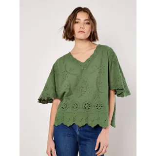 Apricot Spitzenbluse "Bluse" 1 mit Stickereien, grün
