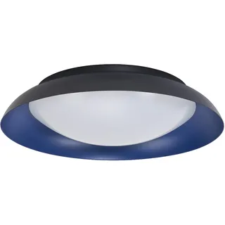 LEDVANCE Orbis Plate LED-Deckenleuchte, schwarz-blau, 35W, 1700lm, 3000K, 430mm, 830 freundliches Warmweiß, durch Kicken in 3-Stufen dimmbar, IP20 Schutz, Montageschrauben und Dübel inklusive - Schwarz, Blau