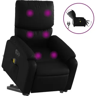 vidaXL Massagesessel mit Aufstehhilfe Elektrisch Schwarz Kunstleder - Schwarz