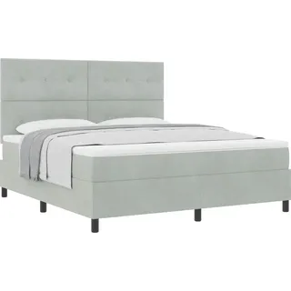 vidaXL Boxspringbett mit Matratze Hellgrau 180 x 200 cm Stoff - Hellgrau