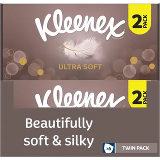 Kleenex Unsere weichsten Kosmetiktücherboxen – 12 Stück – besonders weiche und seidige Taschentücher mit Blick auf Luxus entworfen