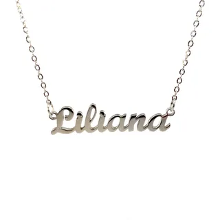 10:10 Damen-Halskette mit Namen aus Edelstahl, Damenschmuck mit Namen, glänzend, feine Kette, verstellbar, hergestellt in Italien, Regolabile, Edelstahl, Nicht zutreffend