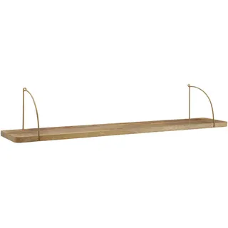 Mid.you Wandregal , Braun , Holz , Mangoholz , massiv , 100x25x22 cm , hängend, handgemacht , Wohnzimmer, Regale, Wandregale