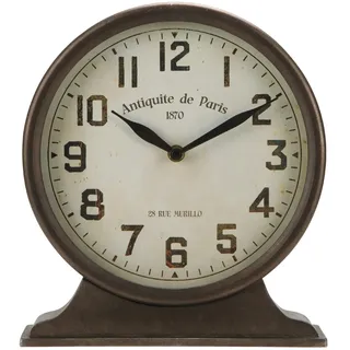 NIKKY HOME Vintage Shabby Metall-Tischuhr für Heimdekoration, 24,5 x 7,8 x 26,5 cm