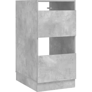 Wäscheschrank mit Speicher mit Tür Beton Holzwerkstoff - Silber