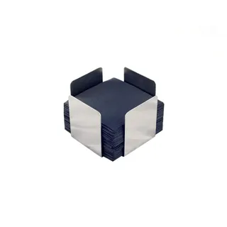 Hostelnovo Serviettenhalter aus Edelstahl, ideal für Cocktailservietten, 11 x 11 x 7 cm, inklusive 50 schwarzen Micropunkt-Servietten.